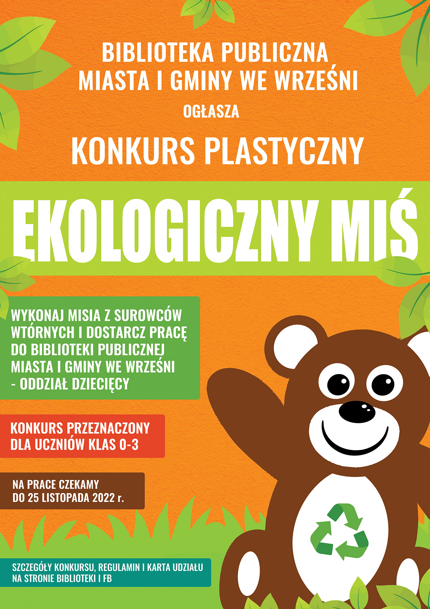 Konkurs plastyczny “Ekologiczny Miś” - plakat