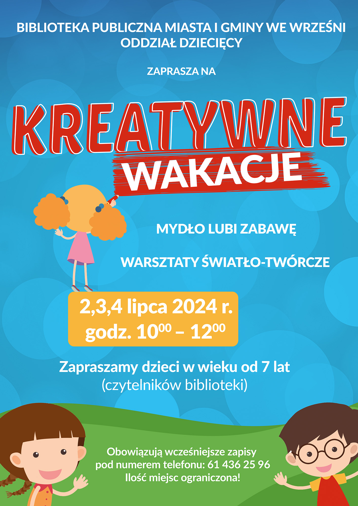 KREATYWNE WAKACJE - Plakat informacyjny