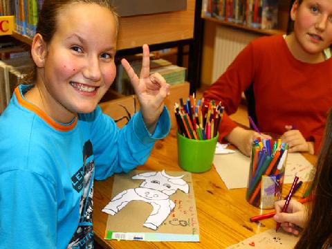 Jaś Czytalski w Bibliotece w Nowym Folwarku