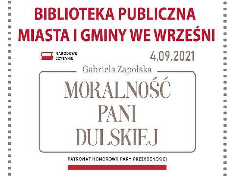 NARODOWE CZYTANIE  W BIBLIOTECE PUBLICZNEJ MIASTA I GMINY WE WRZEŚNI